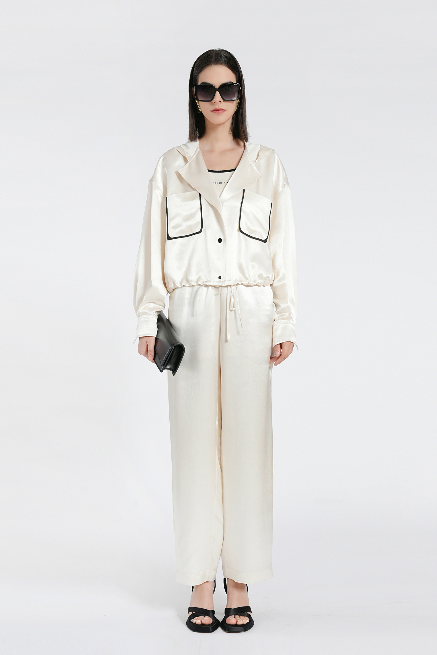 BESIONIA Drawstring Sports Style Short Jacket