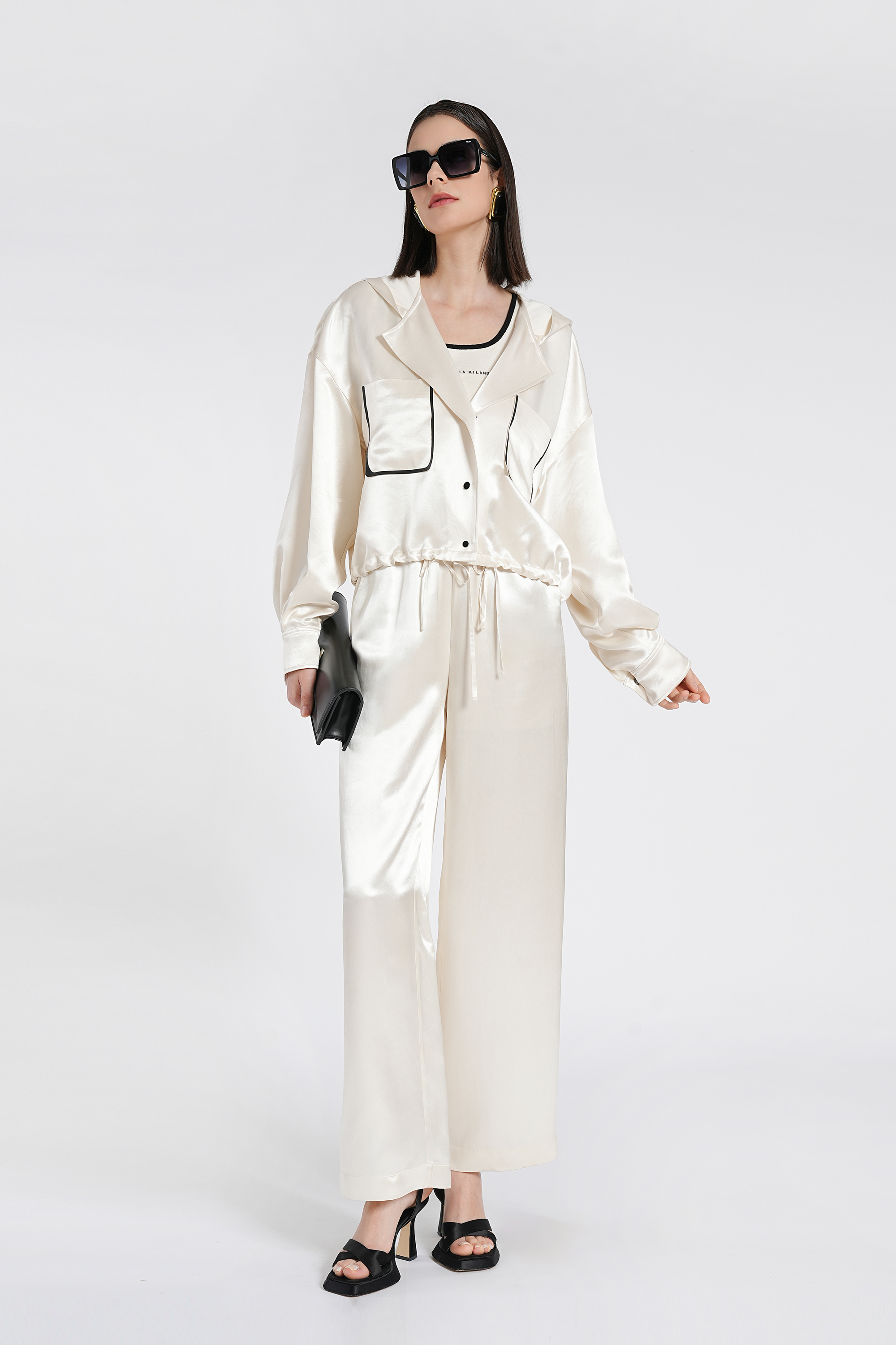 BESIONIA Drawstring Sports Style Short Jacket