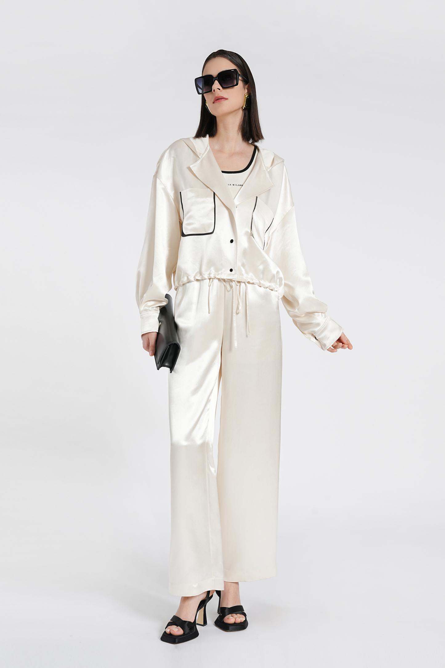 BESIONIA Drawstring Sports Style Short Jacket