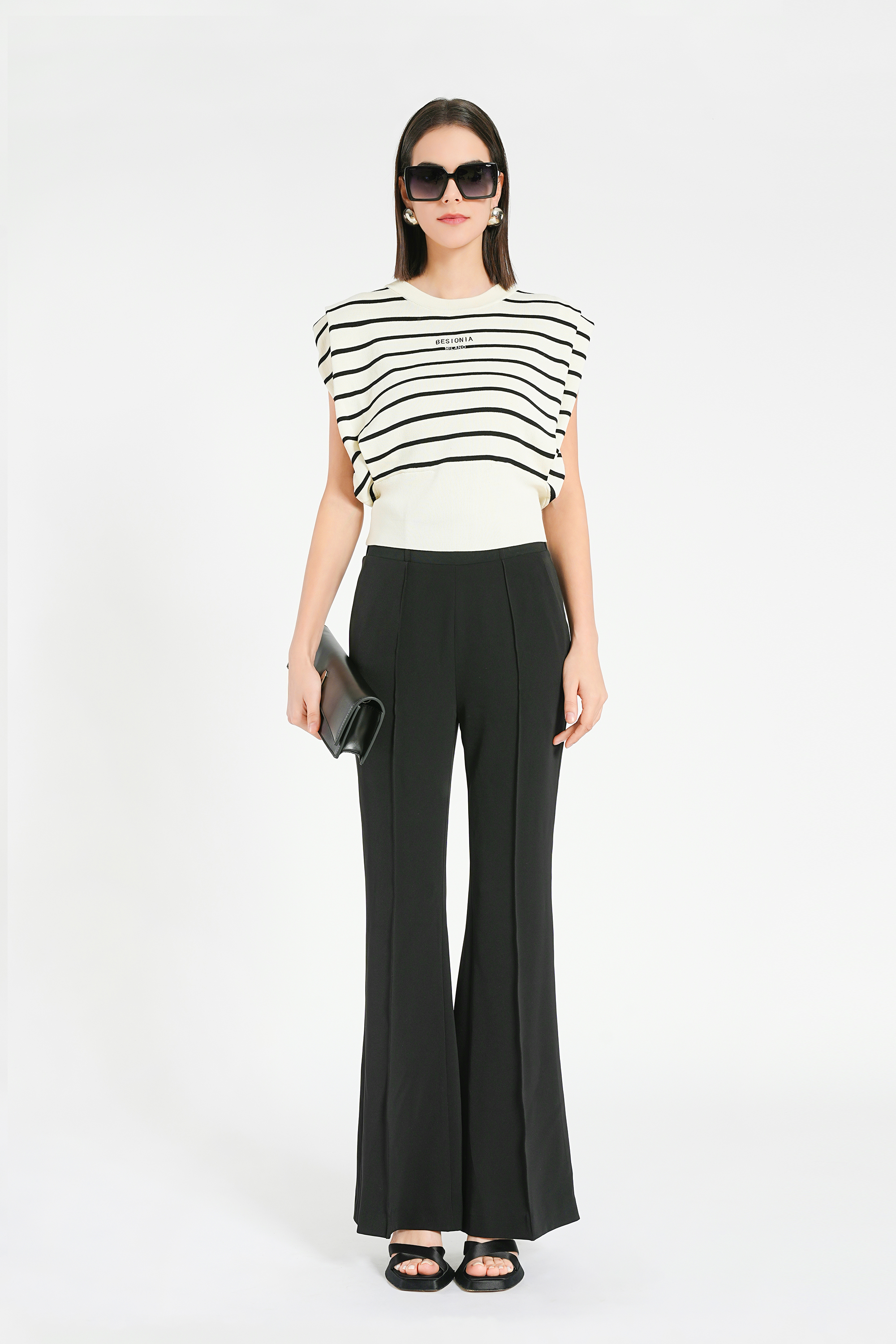 BESIONIA Striped knit Blouse