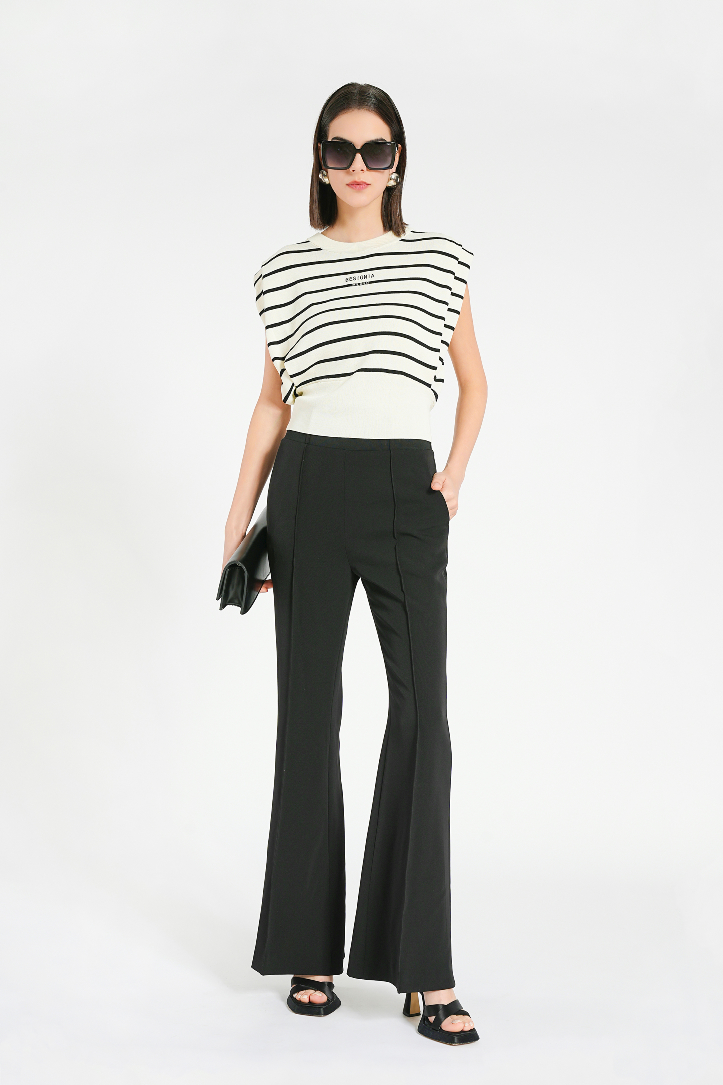 BESIONIA Striped knit Blouse