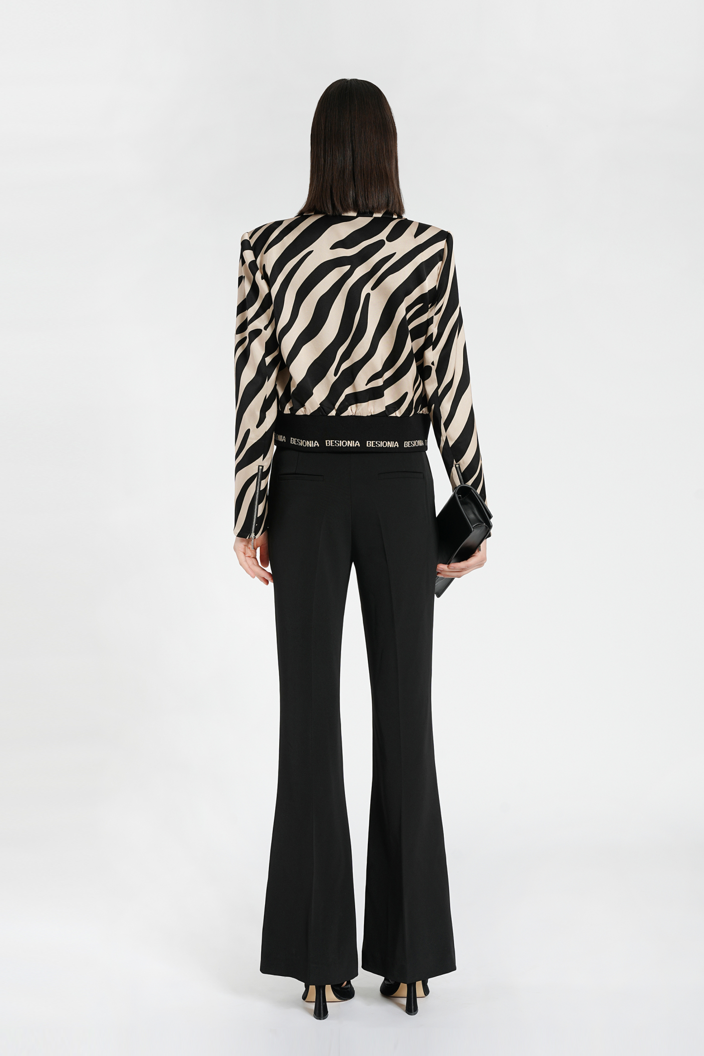 BESIONIA Chic Striped Short Jacket