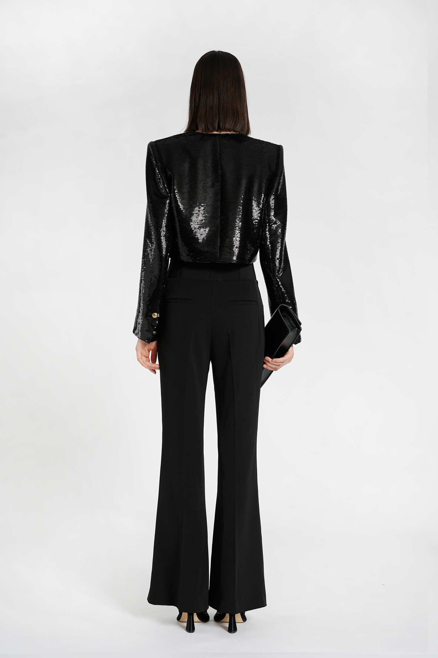 BESIONIA Elegant Sequins Short Jacket