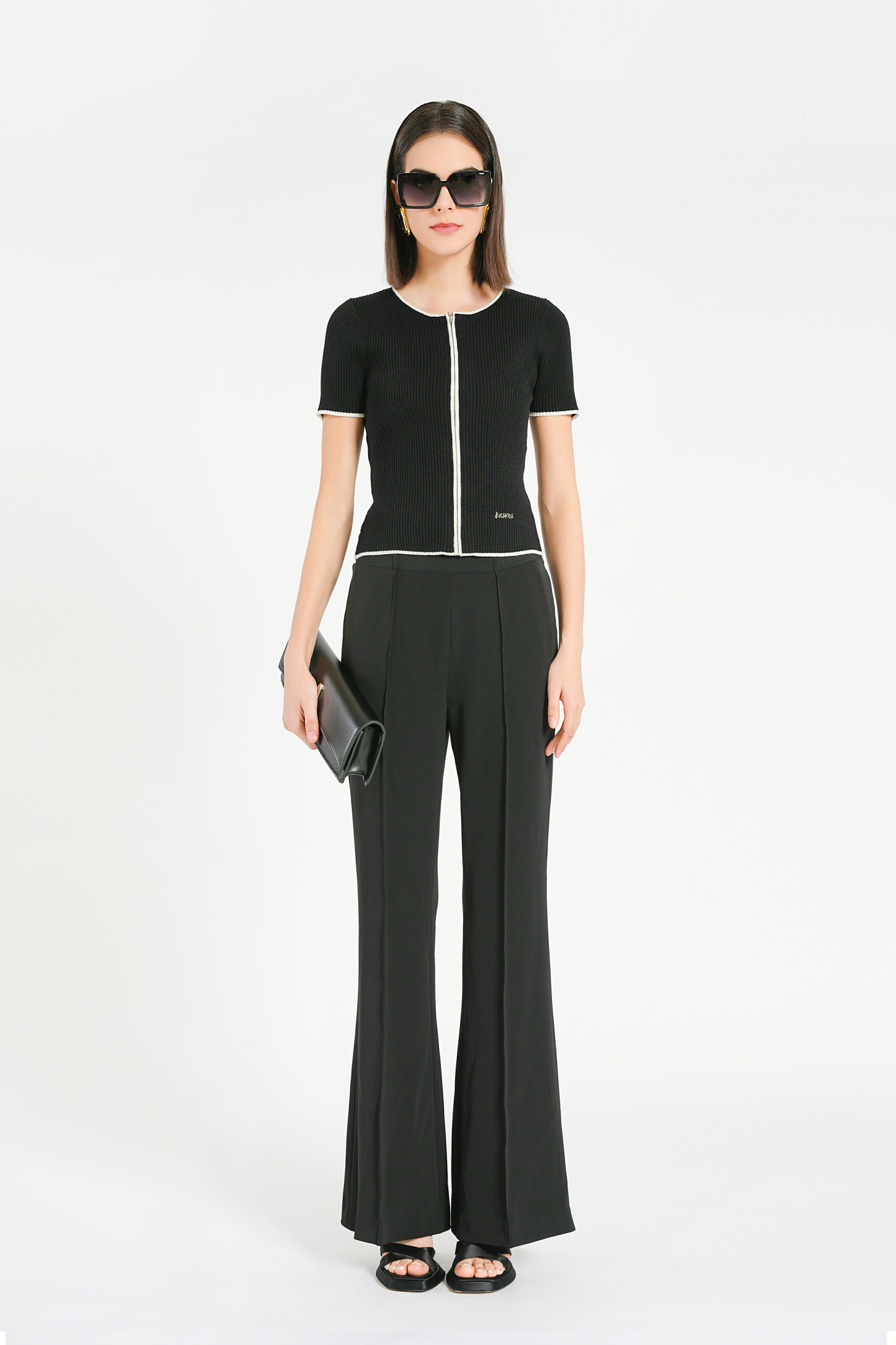 BESIONIA French Wool Knit Blouse