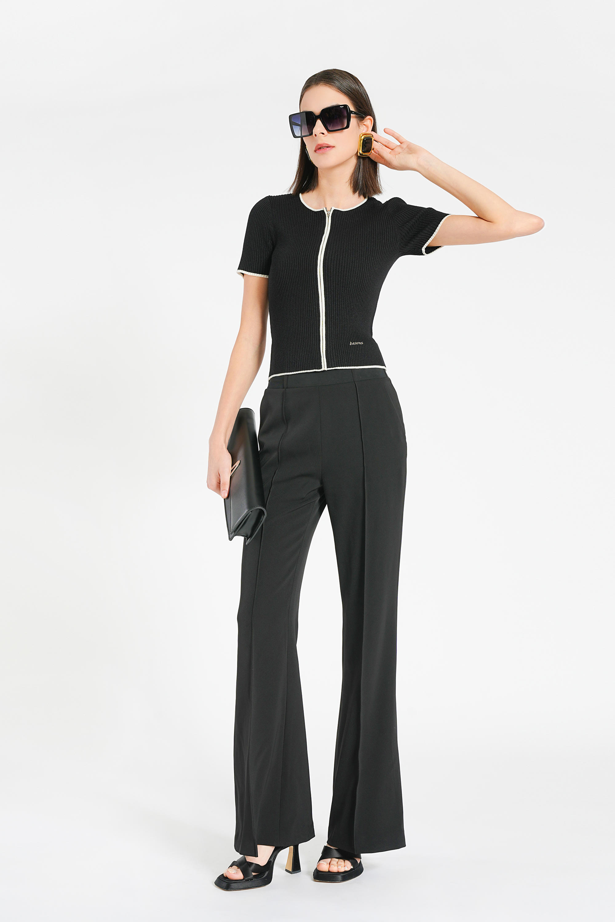 BESIONIA French Wool Knit Blouse