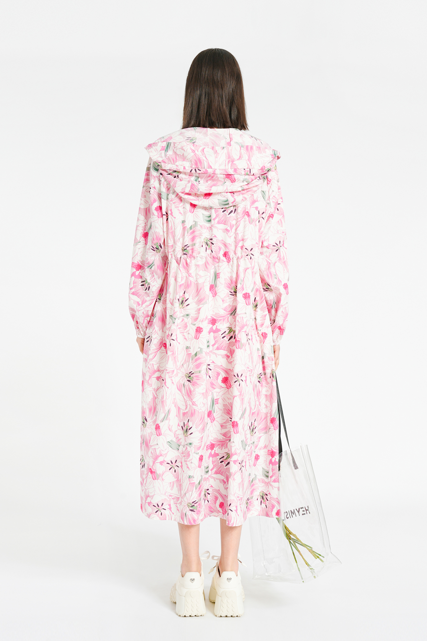 BESIONIA Hooded Printed Long Outerwear