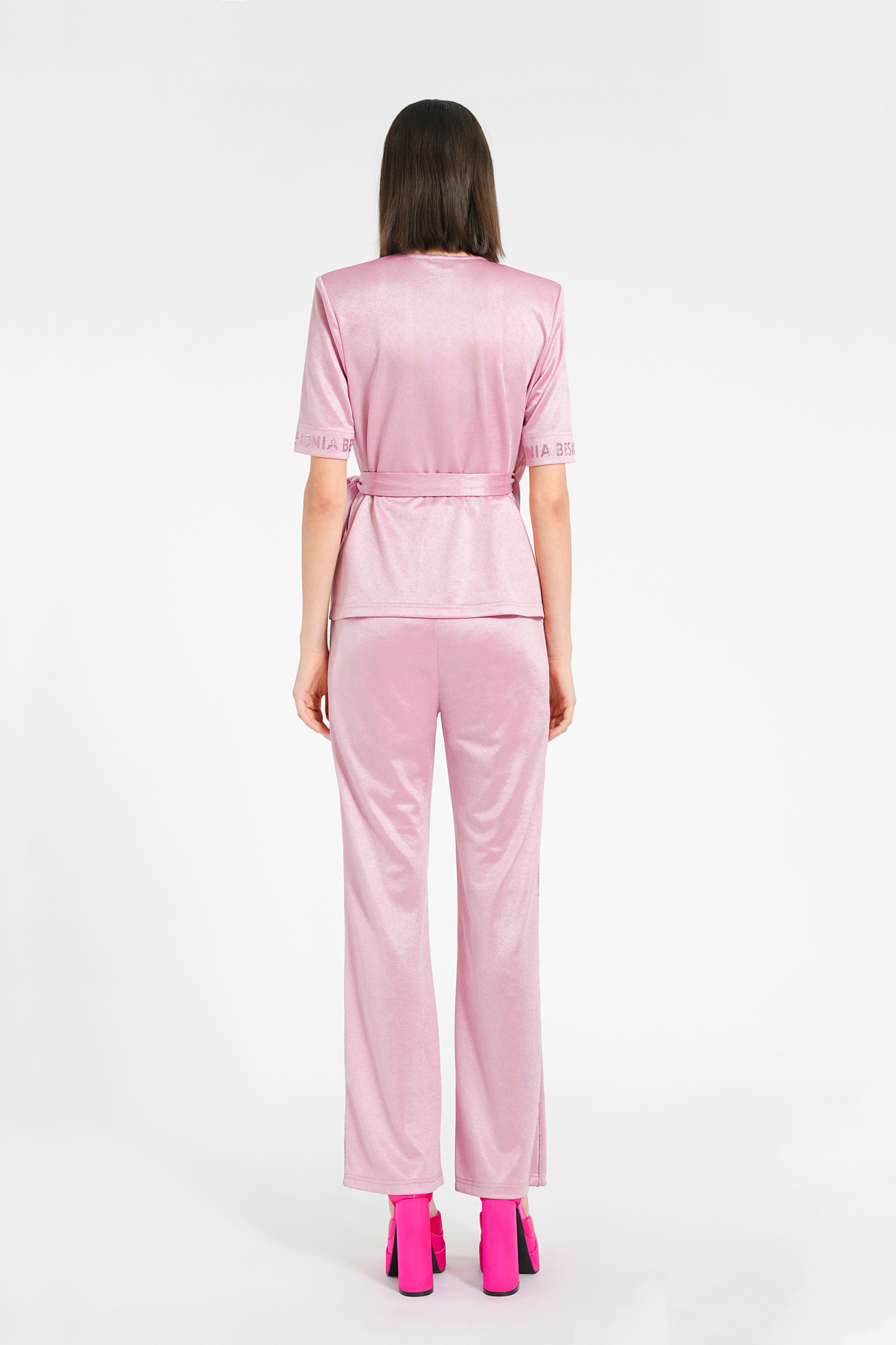 BESIONIA Irregular Lace-Up Slimming Blouse