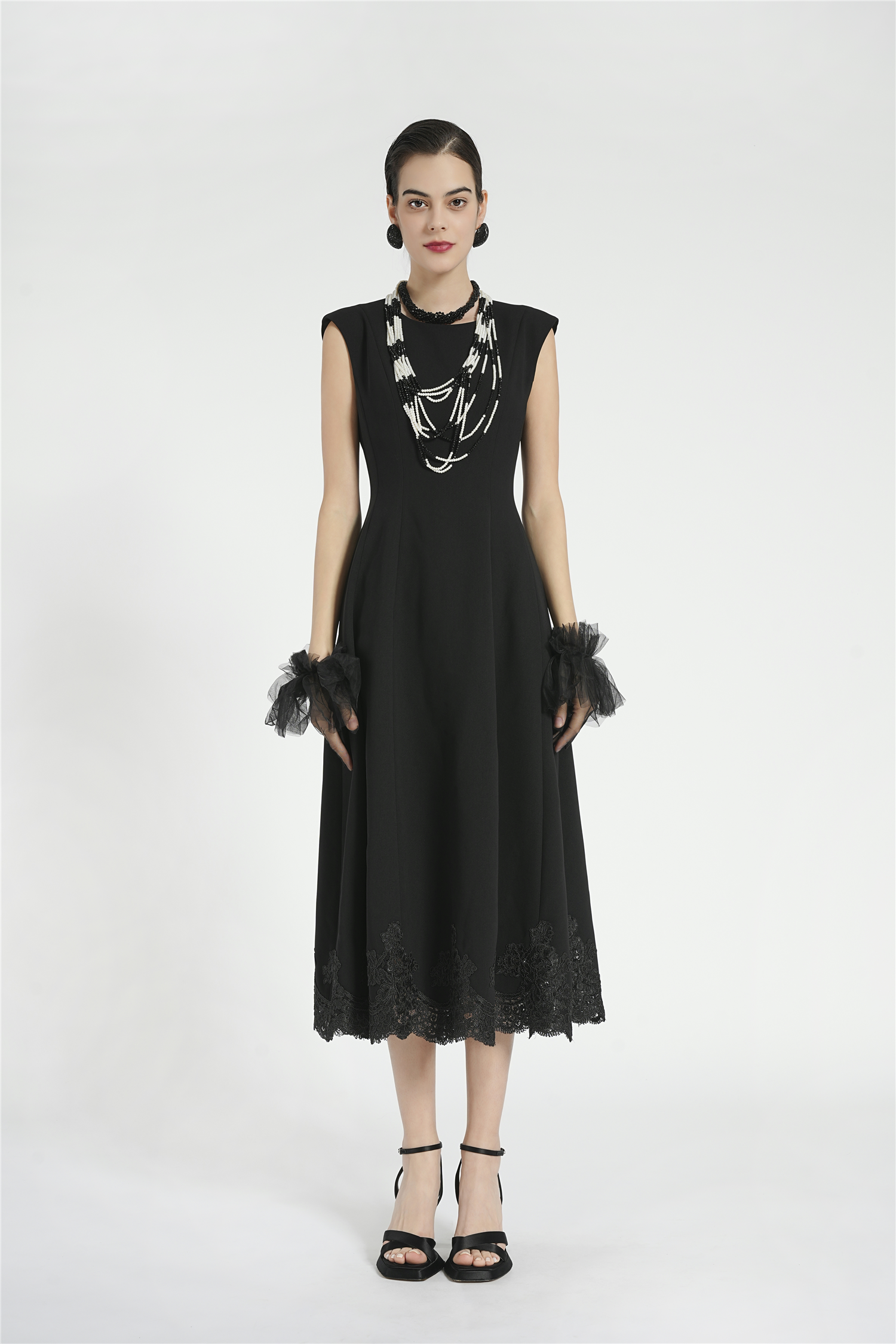 BESIONIA Elegant Little Black Dress