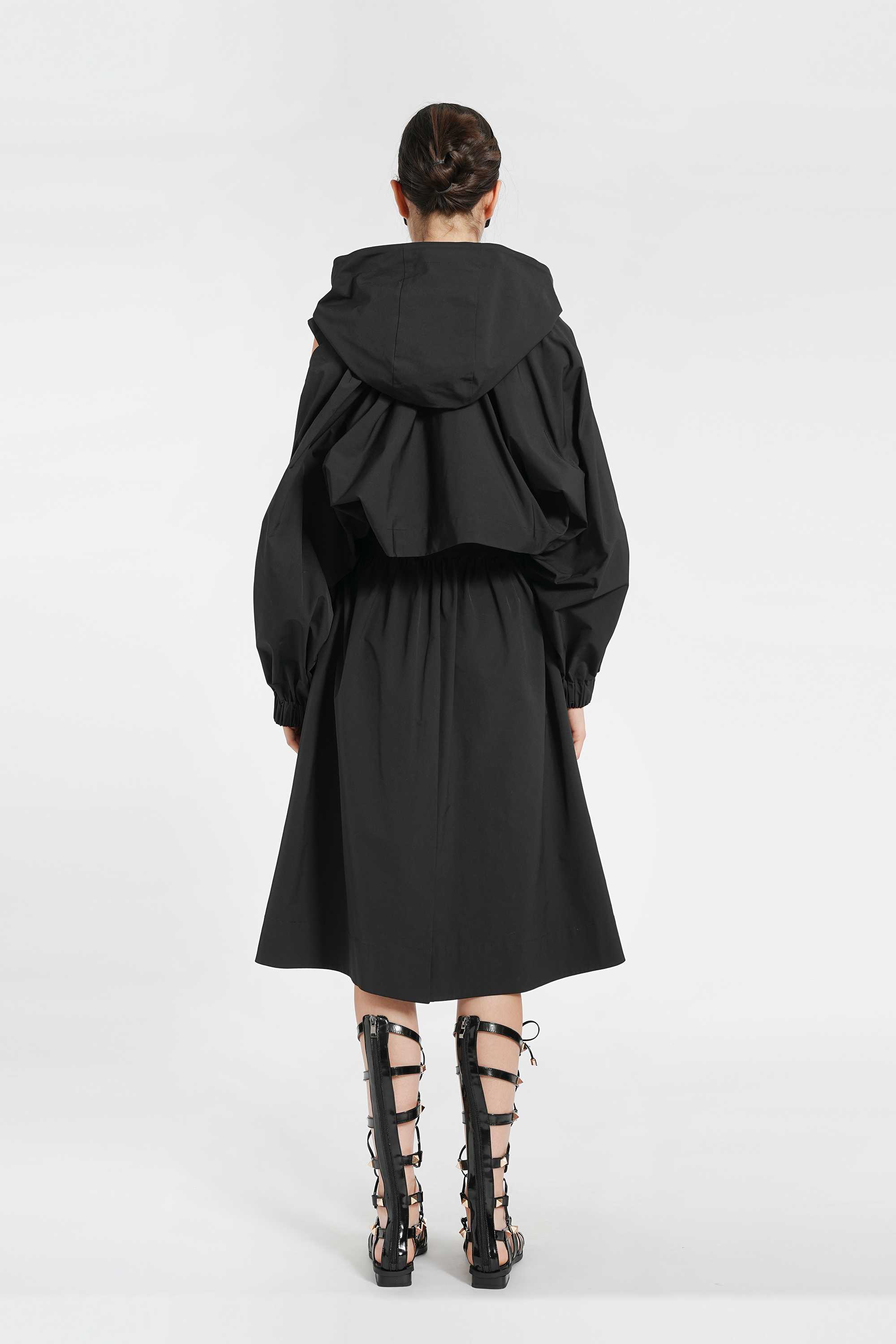 BESIONIA Long Sleeve Shell Jacket Dress