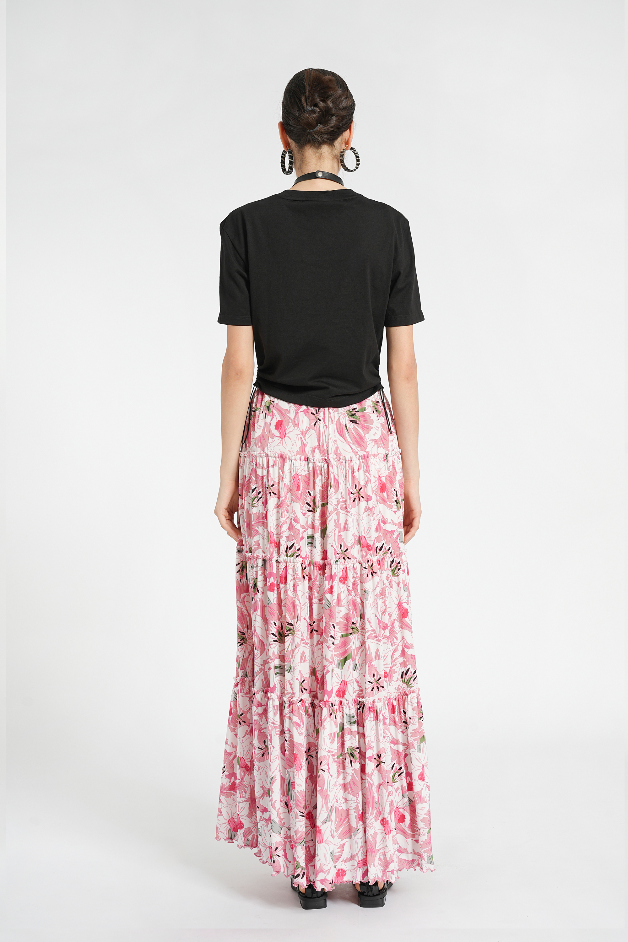 BESIONIA Drawstring Ruffle Top