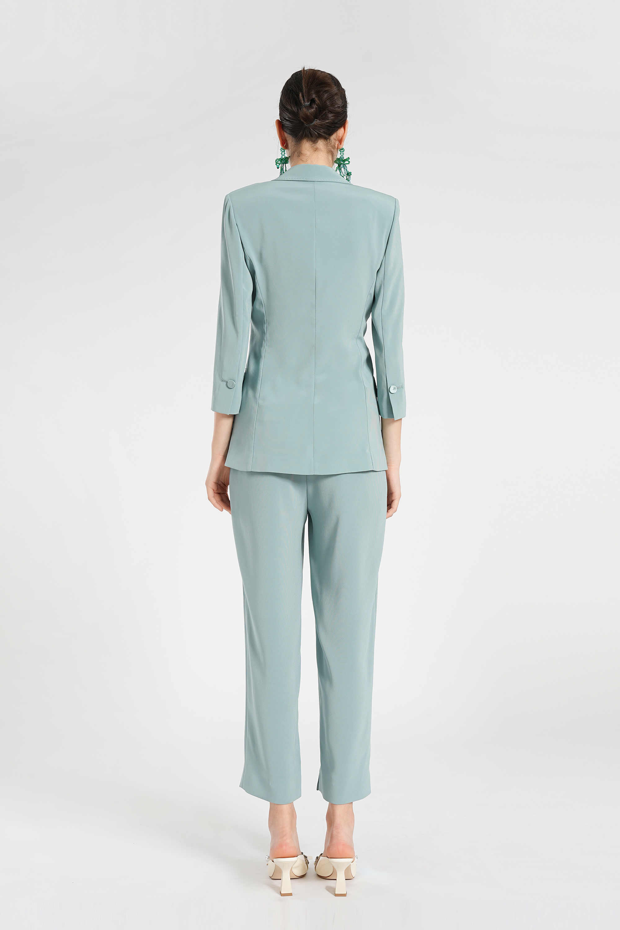 BESIONIA Light Blue Classic Professional Suit