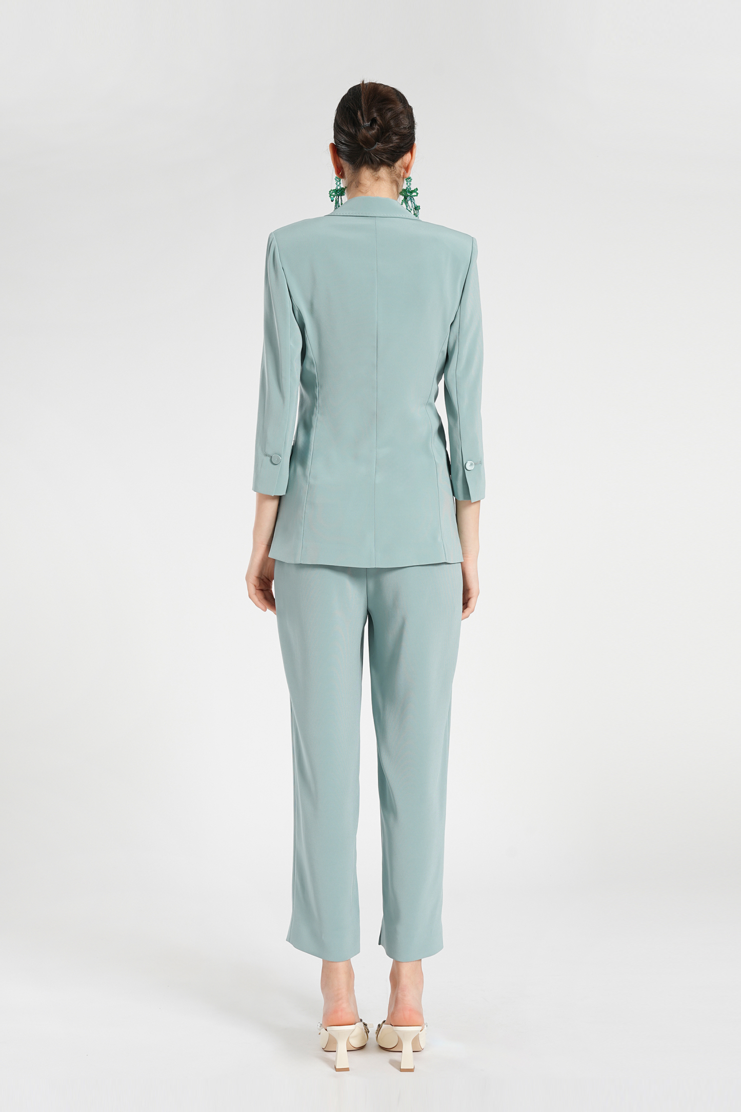 BESIONIA Light Blue Classic Professional Suit