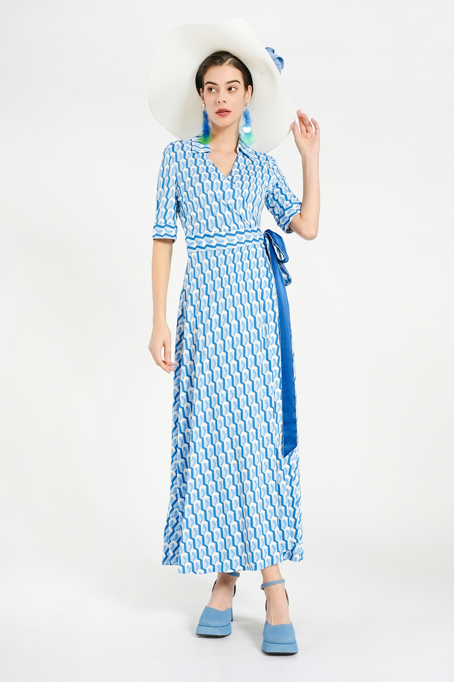 BESIONIA Checkered Printed Dress