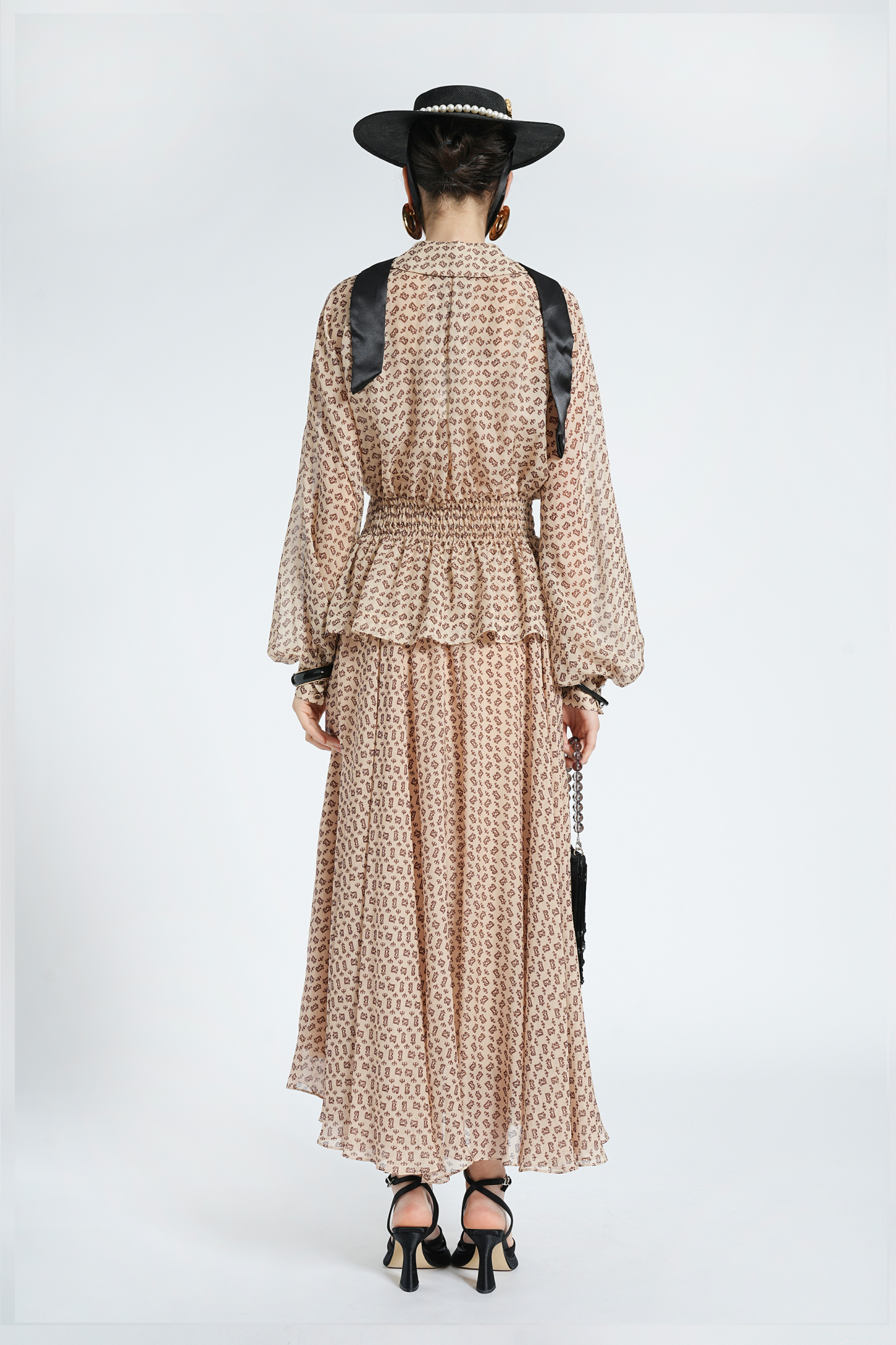 BESIONIA Temperament Mulberry Silk Printed Shirt