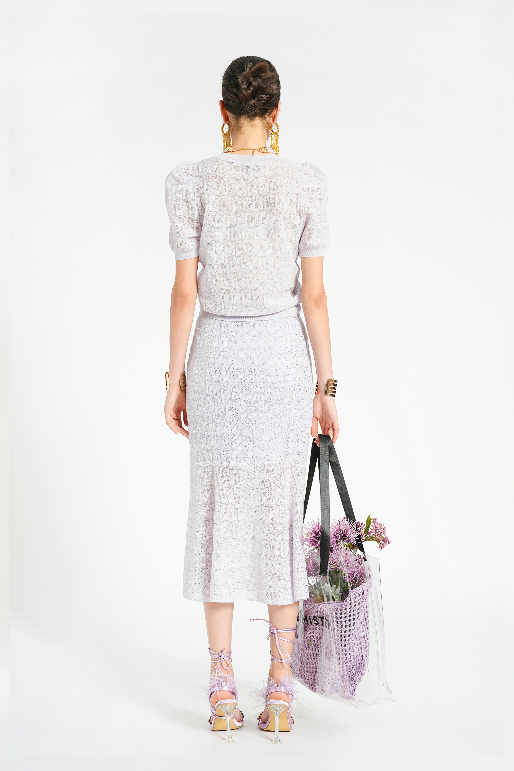 BESIONIA Printed Bubble Sleeve Blouse