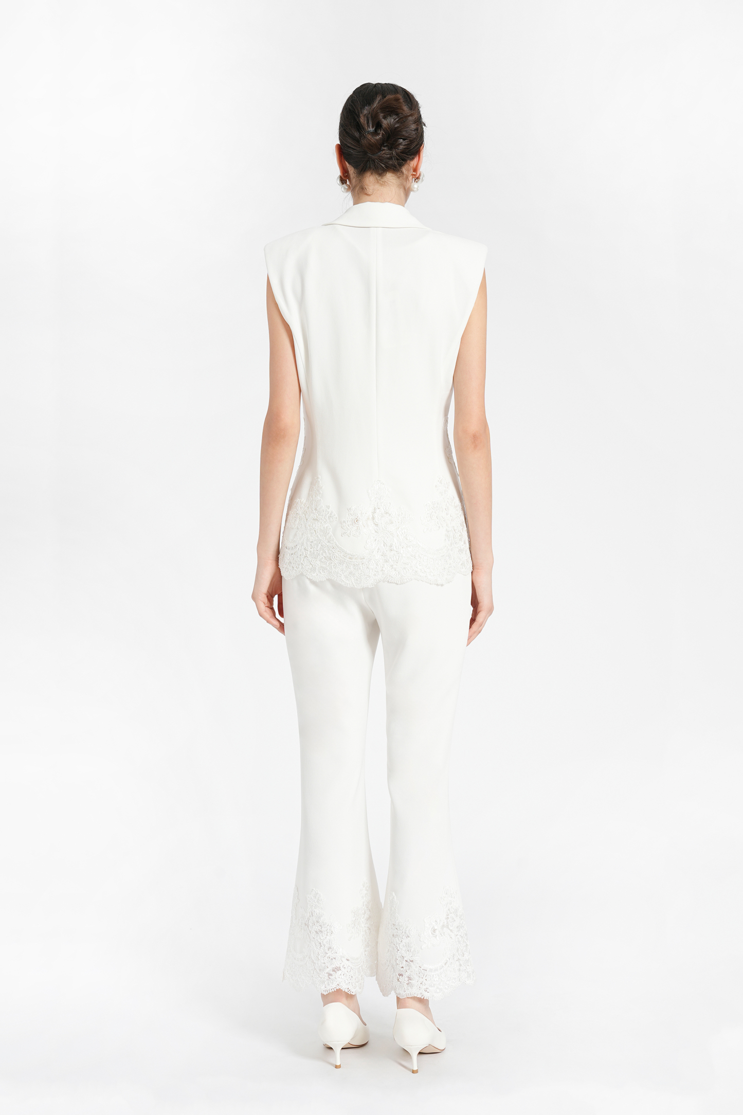 BESIONIA Lace-trimmed Suit Vest