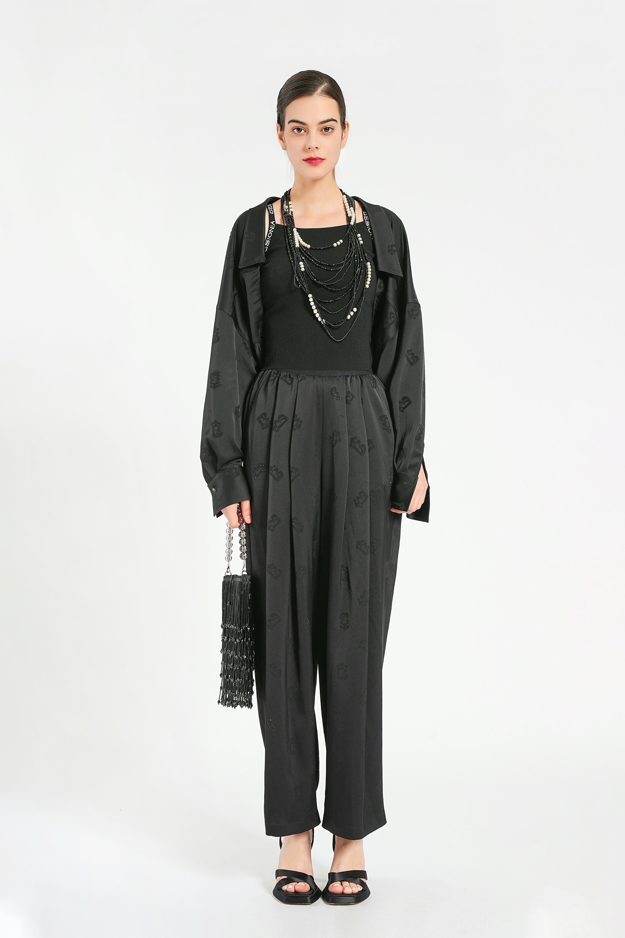 BESIONIA Retro Letter Bat Sleeve Short Jacket