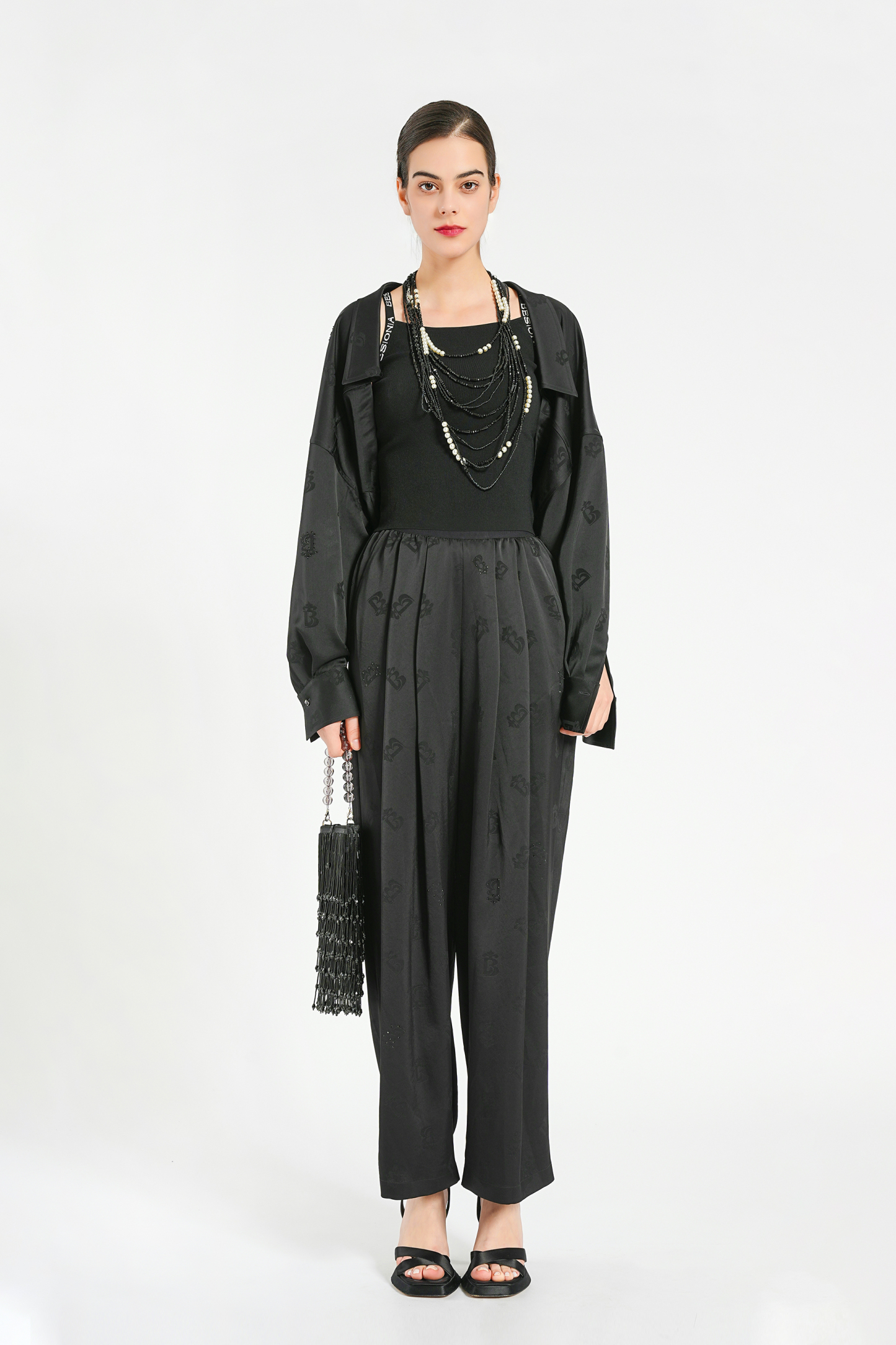 BESIONIA Retro Letter Bat Sleeve Short Jacket