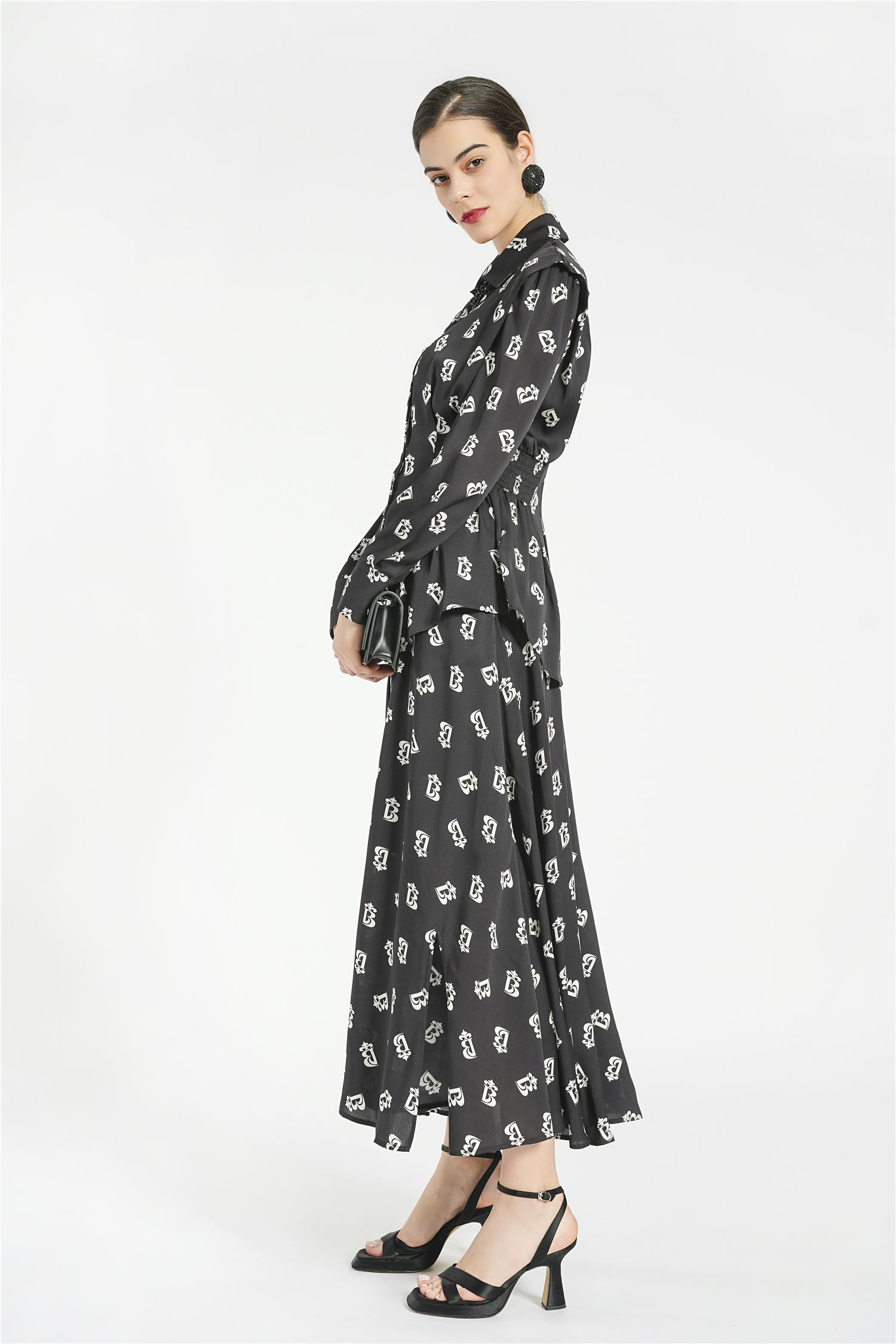 BESIONIA Mulberry Silk Alphabet Half-body Dress