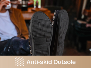 Text reads 'Anti-skid Outsole' and 'Image 2'. Close-up view of black textured rubber sole pattern showing non-slip grip design.