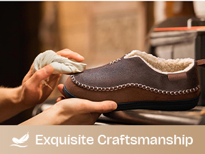 Text reads 'Exquisite Craftsmanship'. Close-up images of leather goods showing detailed stitching and material texture.