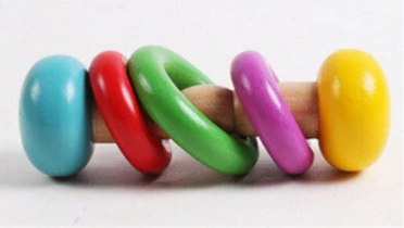 wooden kids toy baby rattle