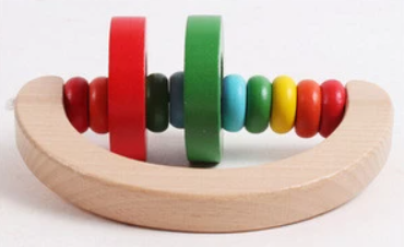 wooden kids toy baby rattle
