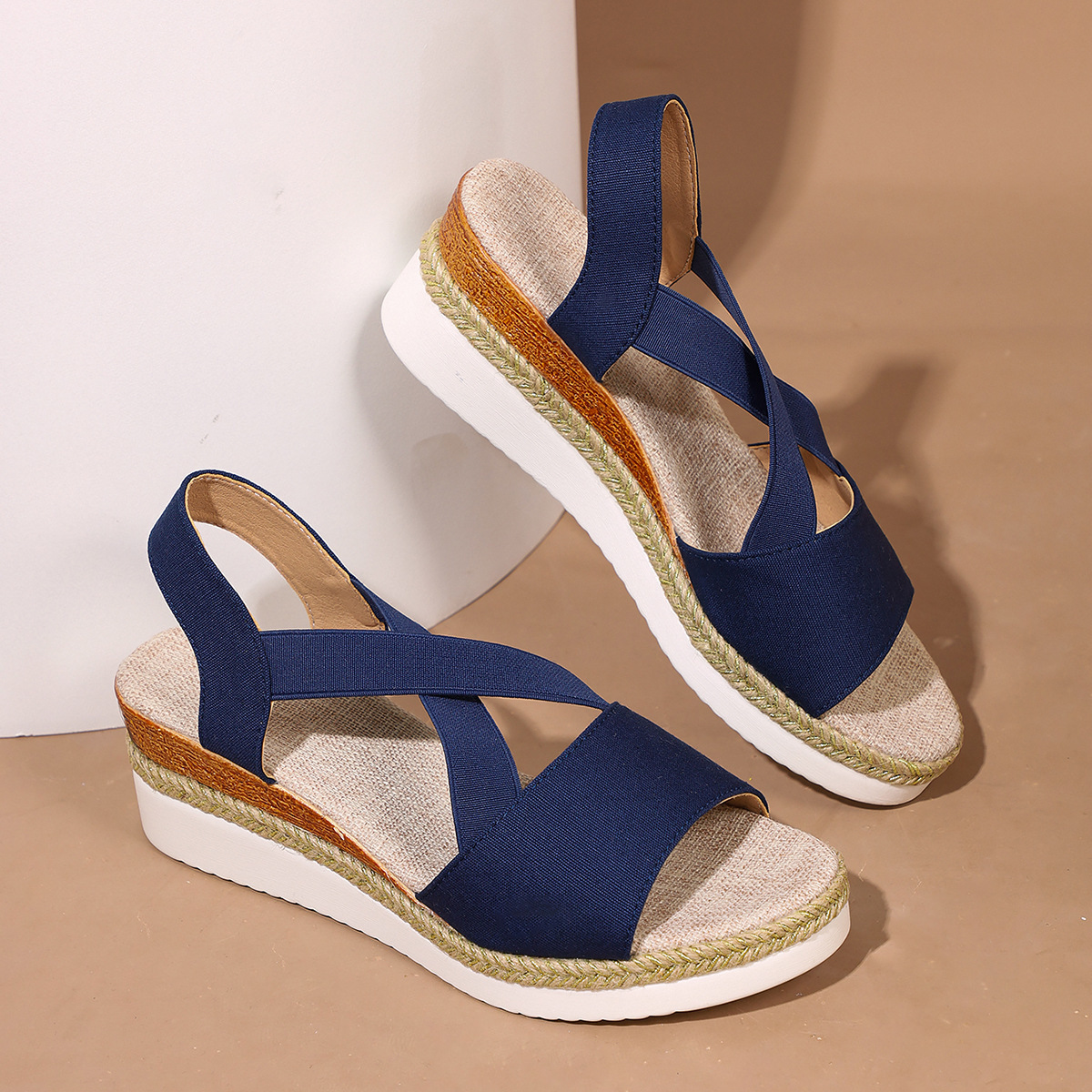 【🎈¡Novedad para el verano! Mitad de precio por tiempo limitado】Zapatos de tela hechos a mano, sandalias de tacón súper cómodas.