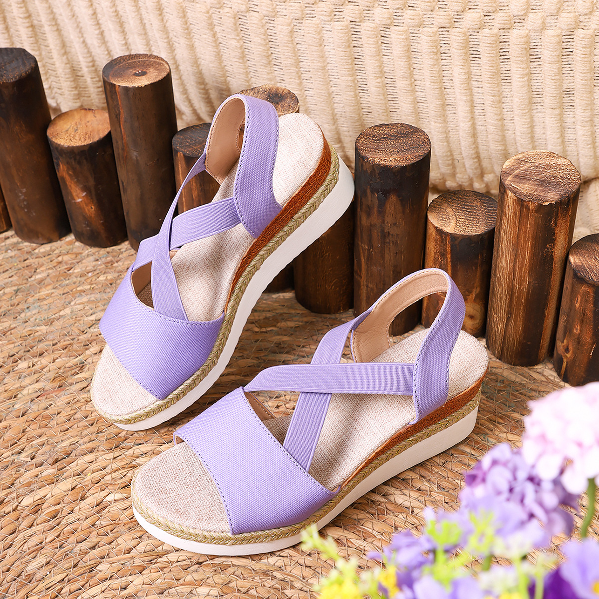 【🎈¡Novedad para el verano! Mitad de precio por tiempo limitado】Zapatos de tela hechos a mano, sandalias de tacón súper cómodas.