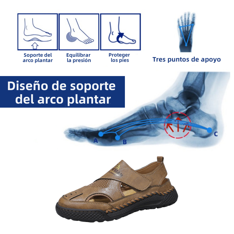 🚀¡Mitad de precio por tiempo limitado! Sandalias de hombre, fabricadas en piel auténtica, elaboradas artesanalmente.