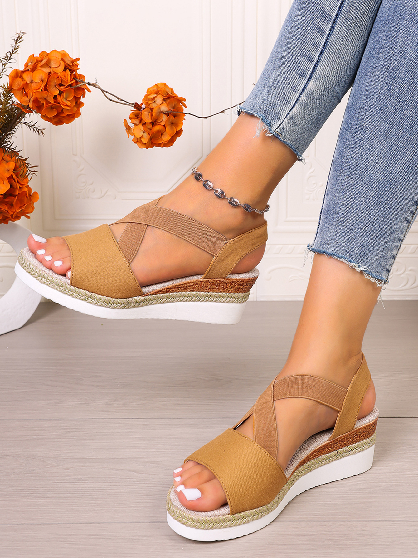 【🎈¡Novedad para el verano! Mitad de precio por tiempo limitado】Zapatos de tela hechos a mano, sandalias de tacón súper cómodas.