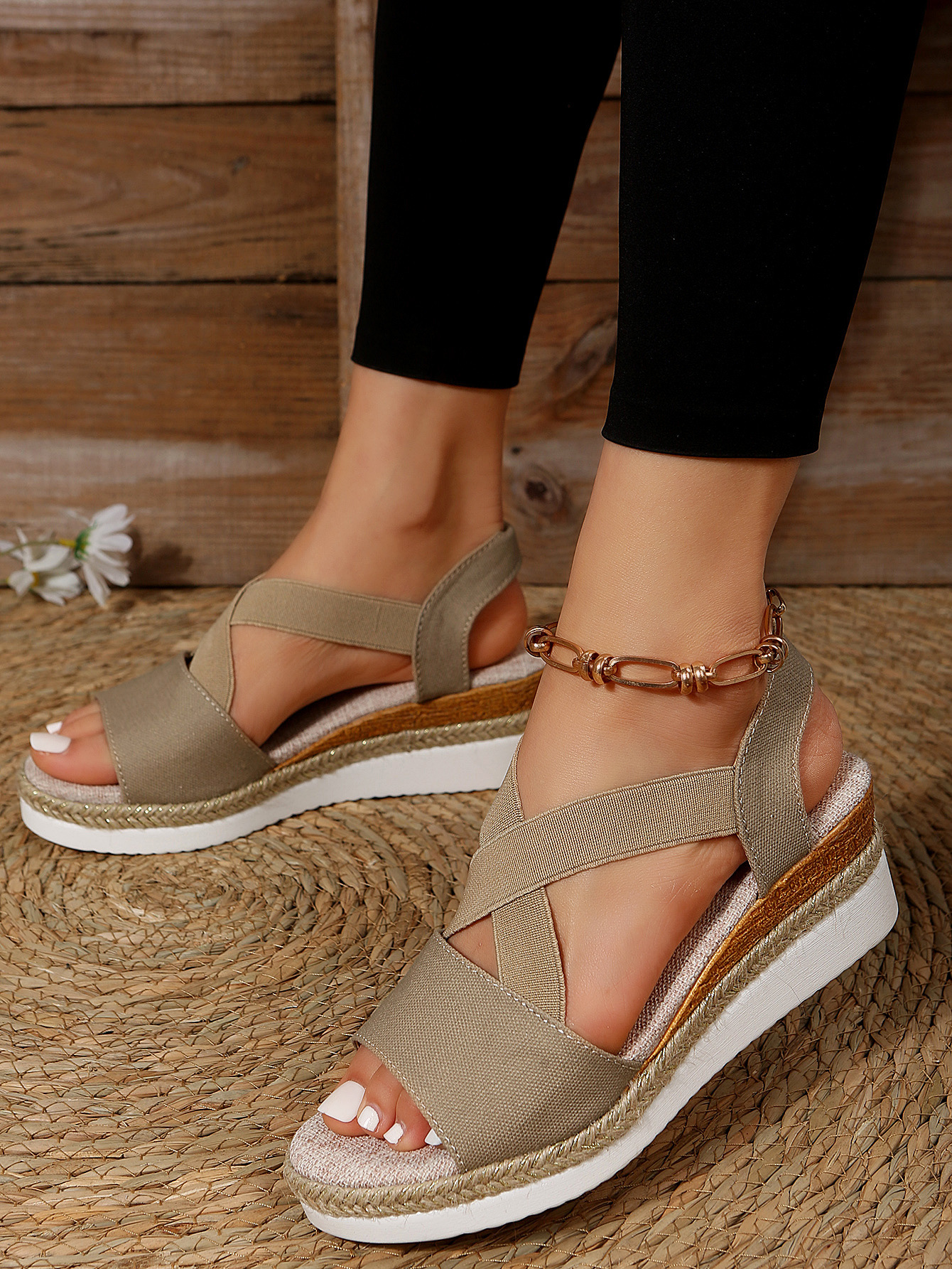 【🎈¡Novedad para el verano! Mitad de precio por tiempo limitado】Zapatos de tela hechos a mano, sandalias de tacón súper cómodas.
