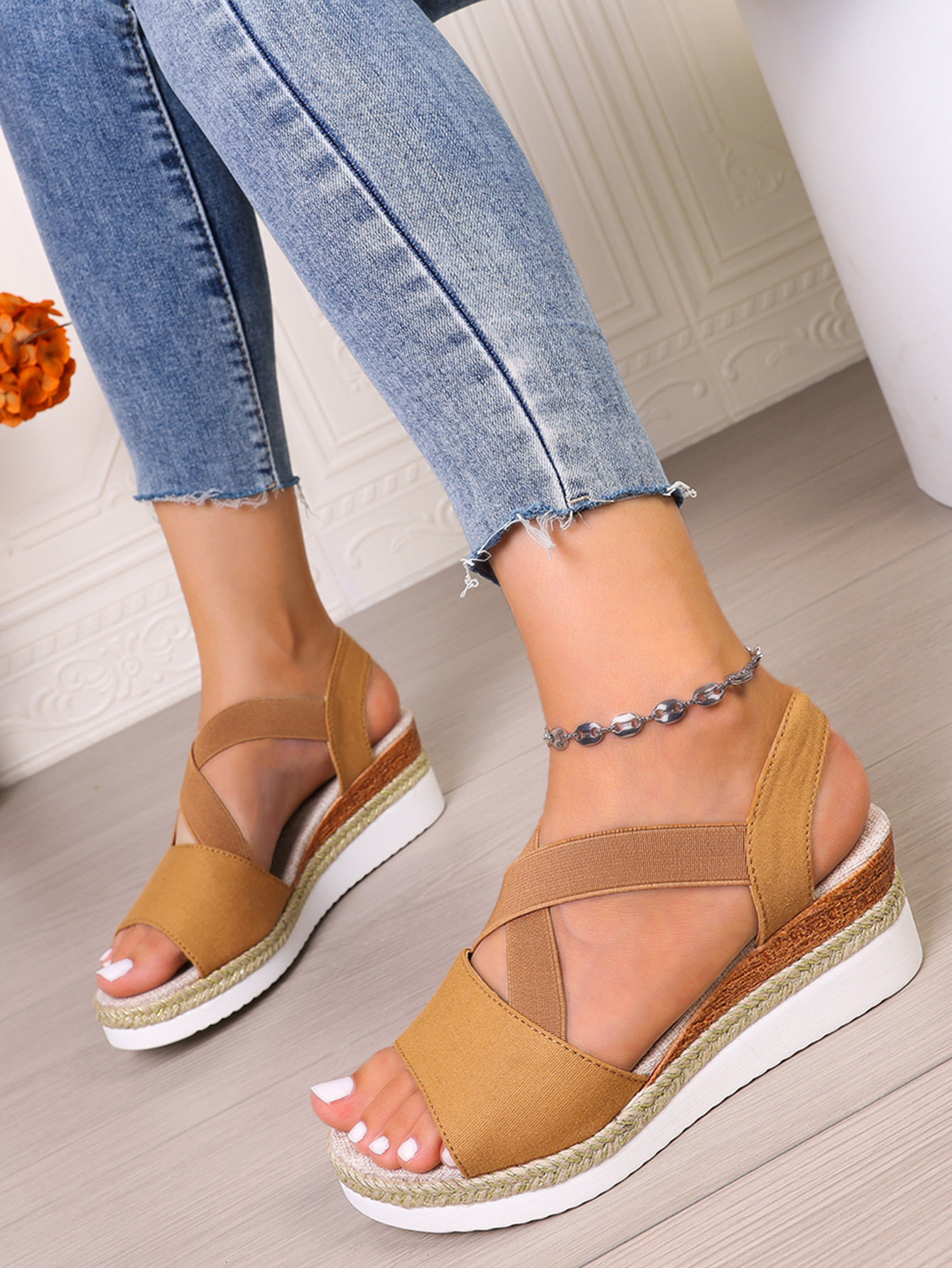 【🎈¡Novedad para el verano! Mitad de precio por tiempo limitado】Zapatos de tela hechos a mano, sandalias de tacón súper cómodas.