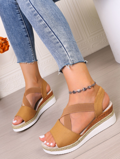 【🎈¡Novedad para el verano! Mitad de precio por tiempo limitado】Zapatos de tela hechos a mano, sandalias de tacón súper cómodas.