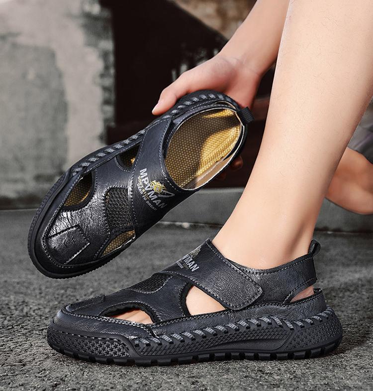 🚀¡Mitad de precio por tiempo limitado! Sandalias de hombre, fabricadas en piel auténtica, elaboradas artesanalmente.