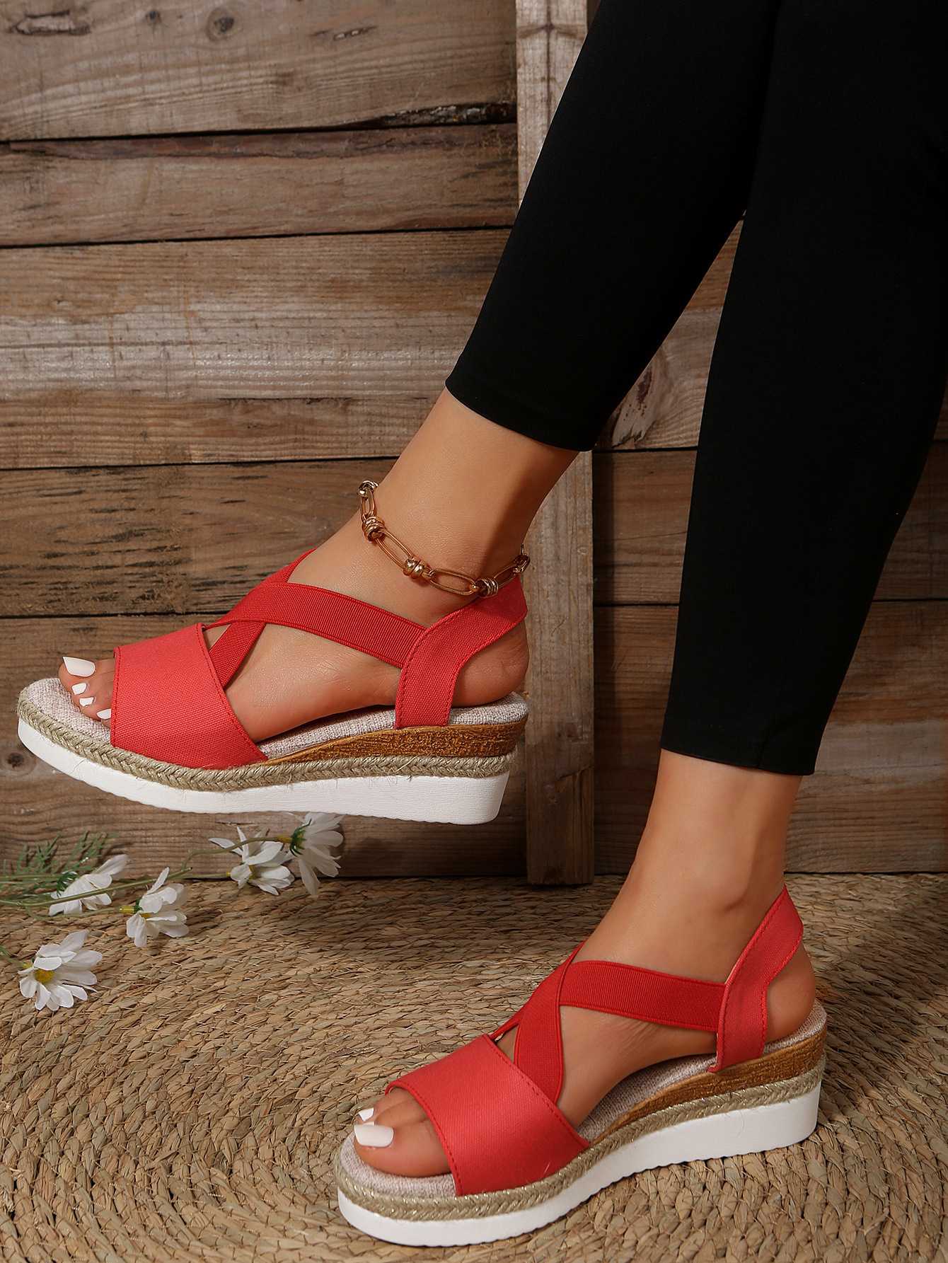 【🎈¡Novedad para el verano! Mitad de precio por tiempo limitado】Zapatos de tela hechos a mano, sandalias de tacón súper cómodas.