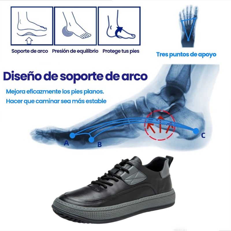 Descuento de mitad de precio por tiempo limitado hoy. Zapatos casuales de cuero para hombre, súper absorción de impactos, sin fatiga para caminar largas distancias.