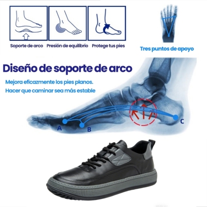 Descuento de mitad de precio por tiempo limitado hoy. Zapatos casuales de cuero para hombre, súper absorción de impactos, sin fatiga para caminar largas distancias.