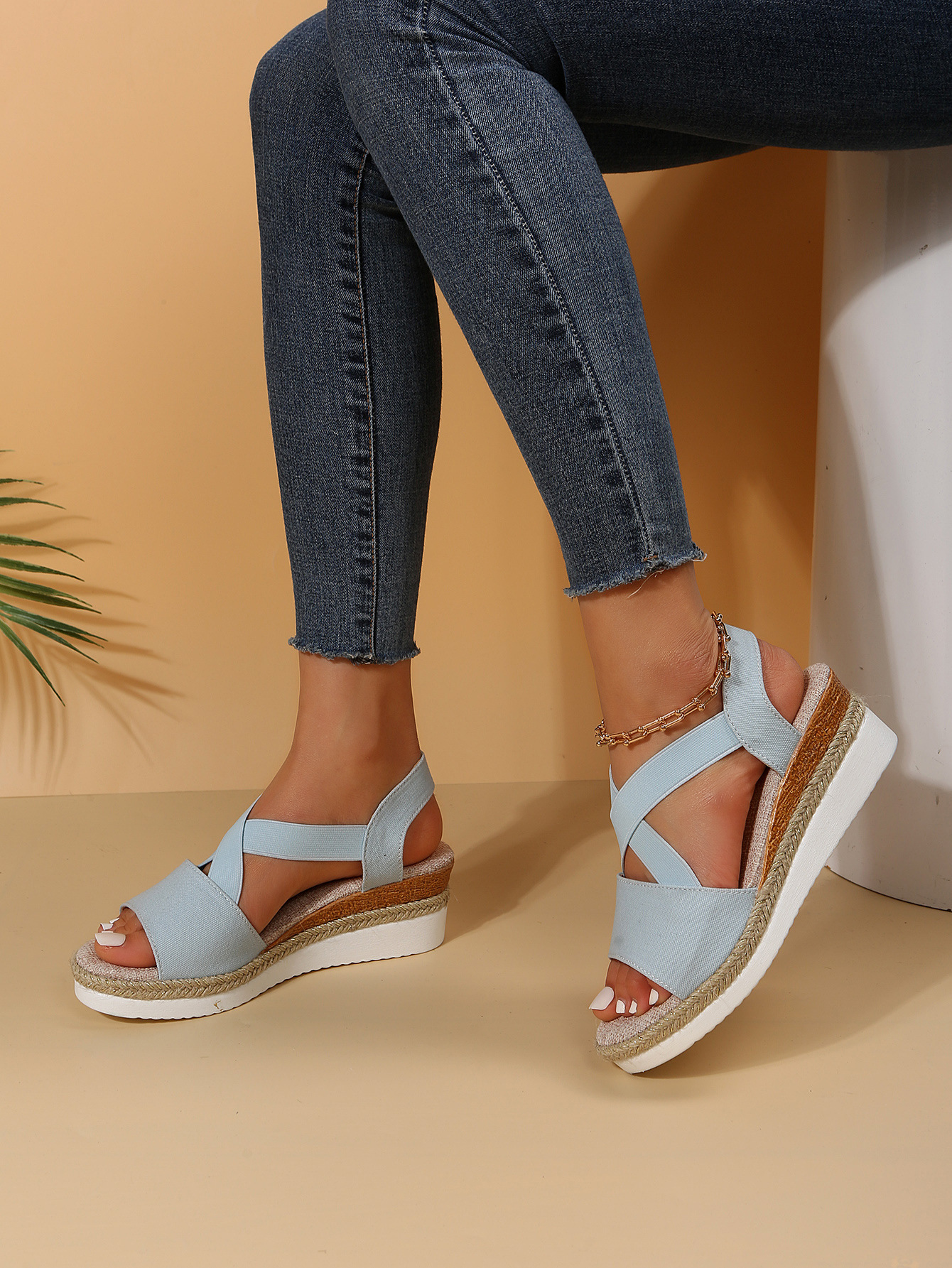 【🎈¡Novedad para el verano! Mitad de precio por tiempo limitado】Zapatos de tela hechos a mano, sandalias de tacón súper cómodas.