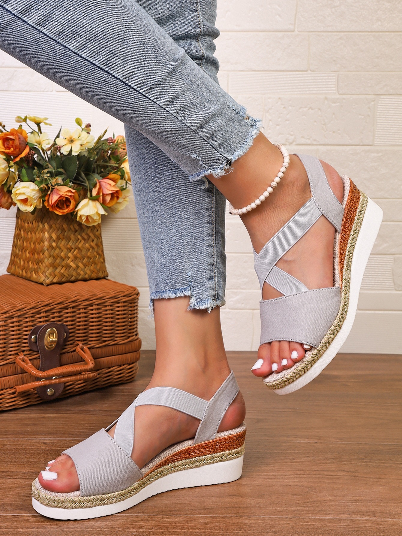 【🎈¡Novedad para el verano! Mitad de precio por tiempo limitado】Zapatos de tela hechos a mano, sandalias de tacón súper cómodas.
