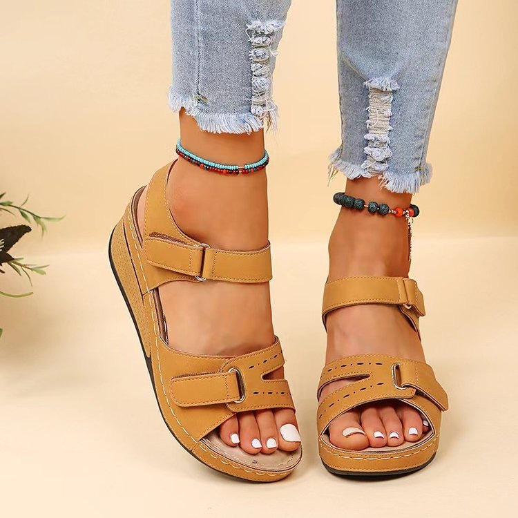 【🎈¡Novedad para el verano! Oferta de mitad de precio por tiempo limitado】¡Sandalias con velcro! Siente la frescura del verano, hecho a mano y súper cómodo.