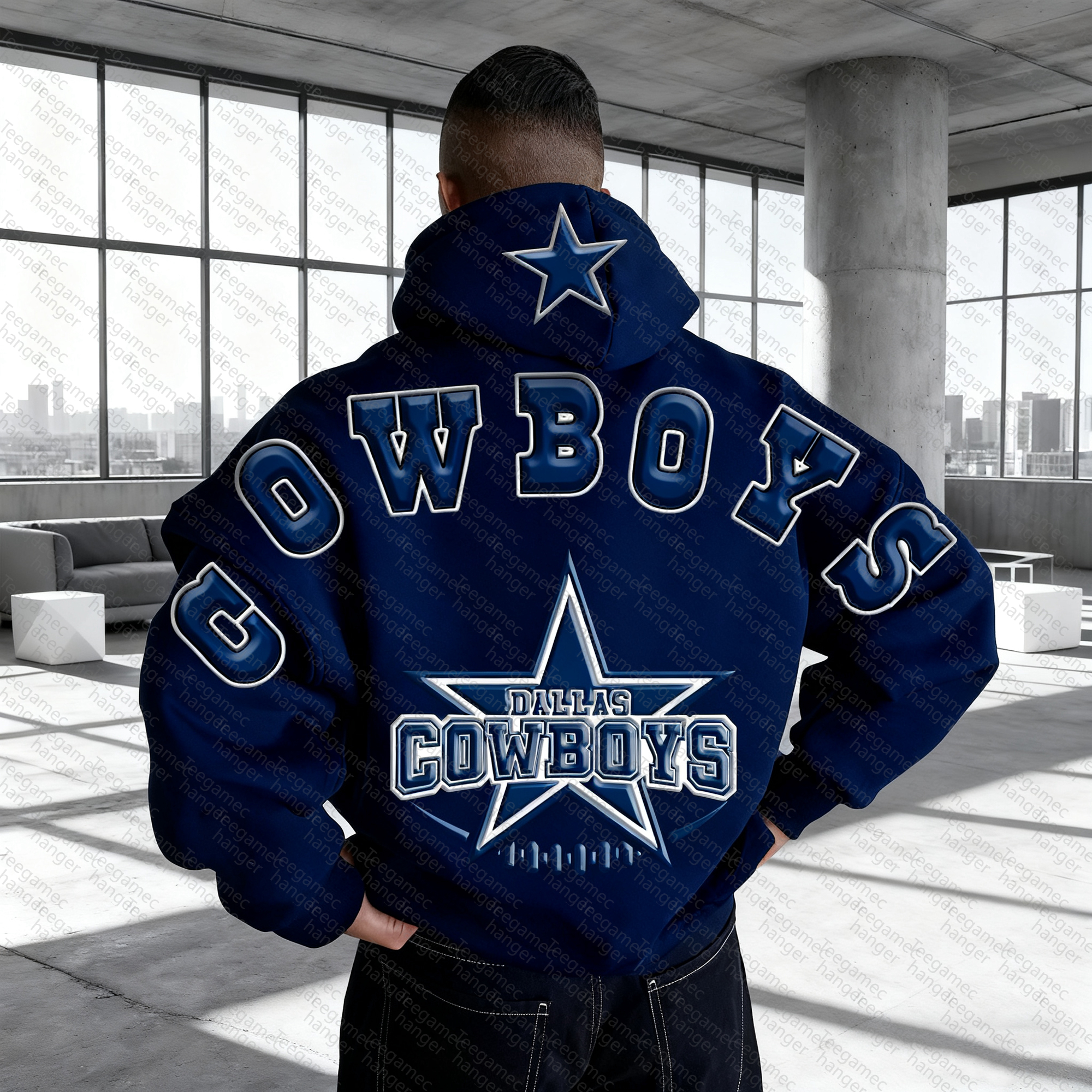 Unisex "Dallas Cowboys" Graphic Streetwear Vintage Plush Hoodie
