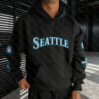 Unisex "Seattle Mariners" Graphic Streetwear Vintage Plush Hoodie