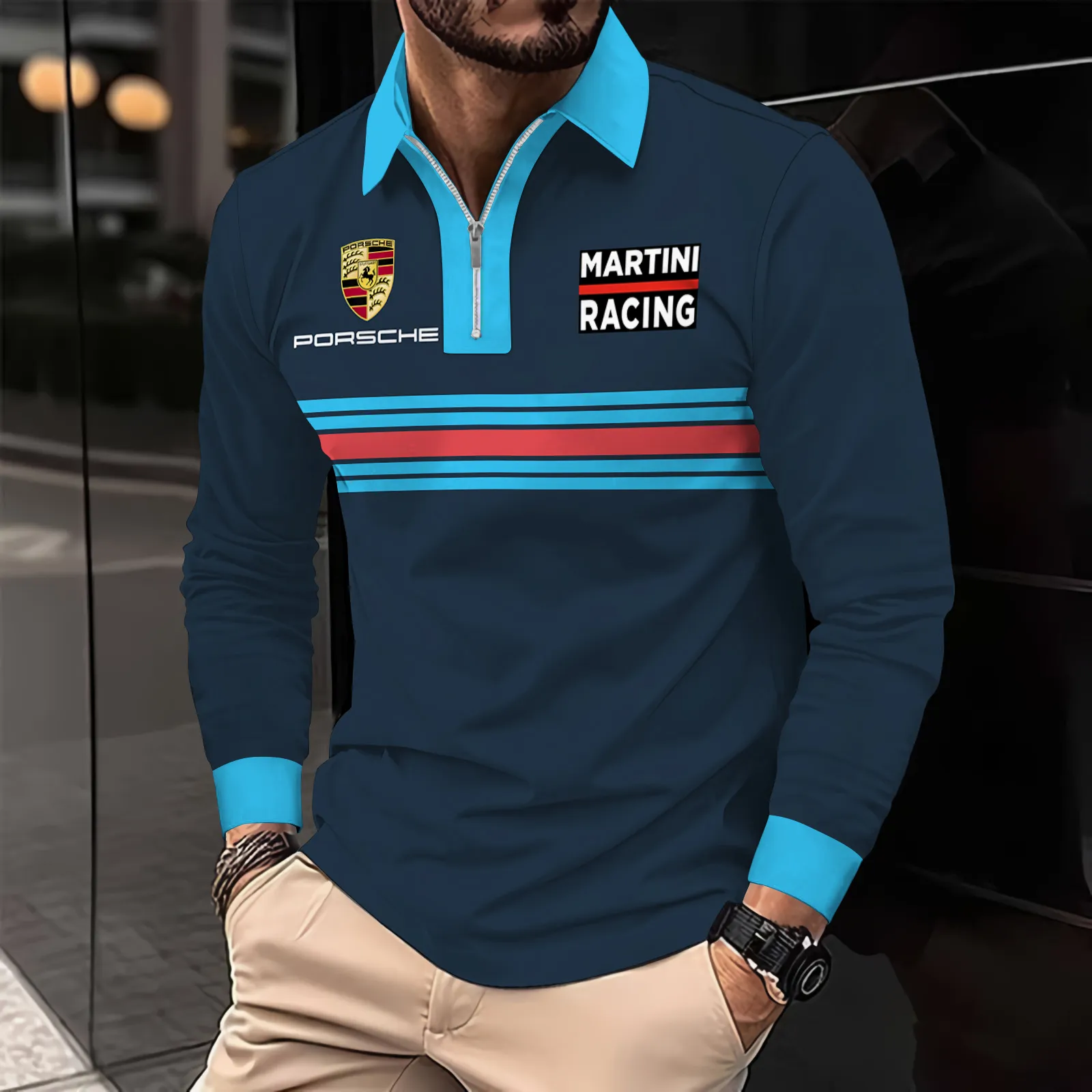 High Quality Men’s Long Sleeve Polo PORSCHE-YVWYB-PSR91850001