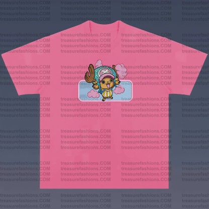 Unisex Anime Embroidered T-Shirt