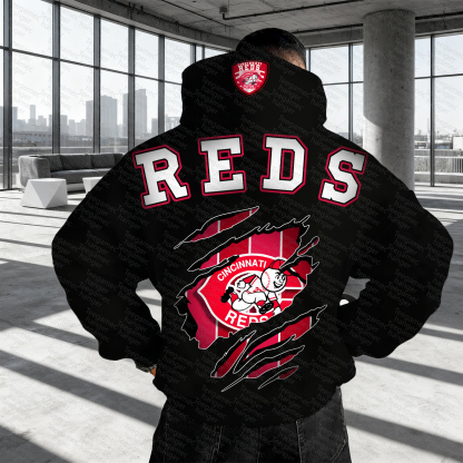 Unisex "Cincinnati Reds" Graphic Streetwear Vintage Plush Hoodie