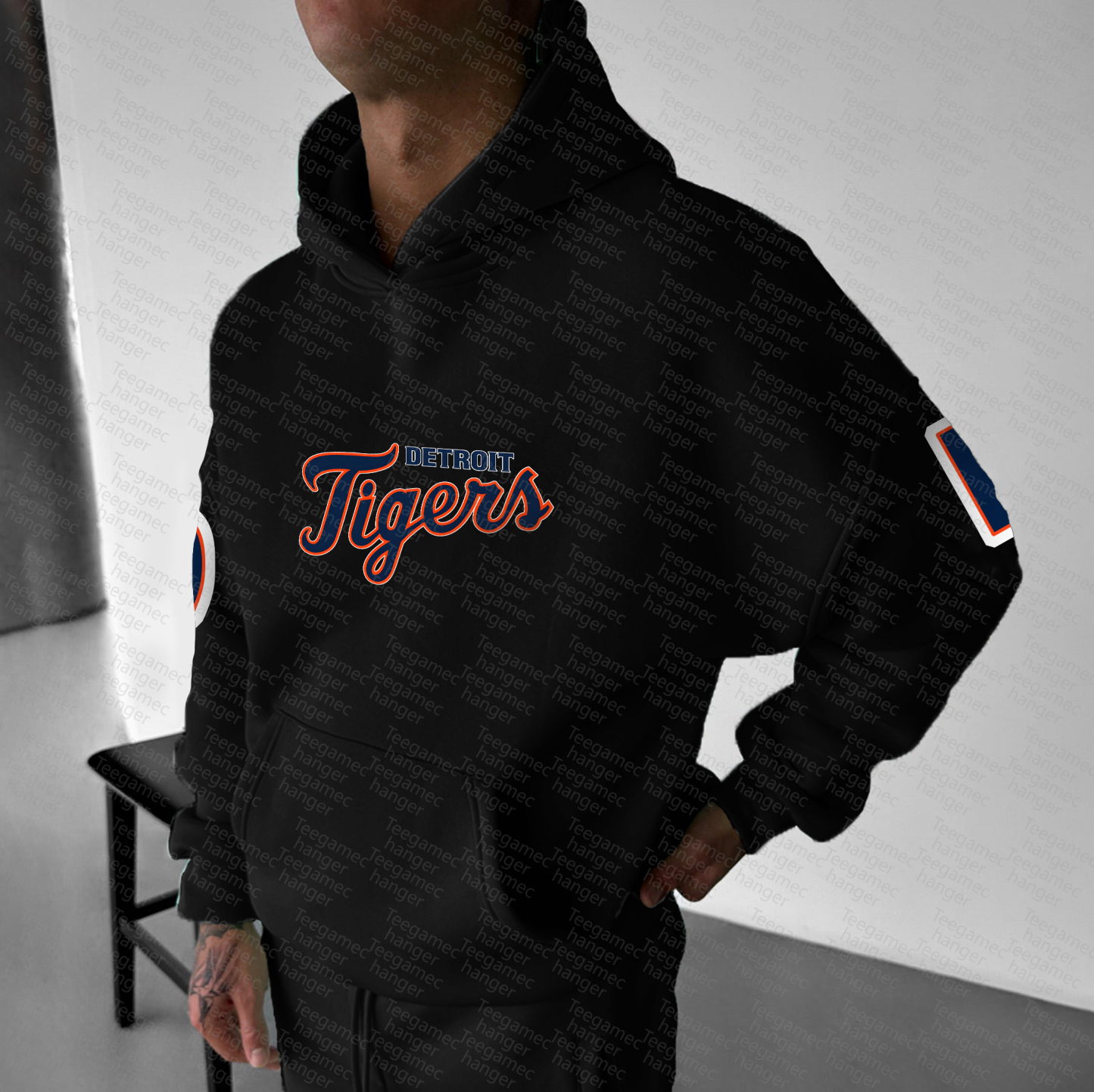 Unisex "Detroit Tigers" Graphic Streetwear Vintage Plush Hoodie