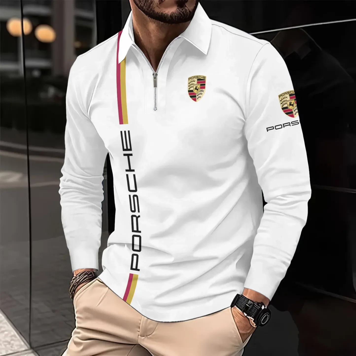 High Quality Men’s Long Sleeve Polo PORSCHE-YVWYB-PSR91401858