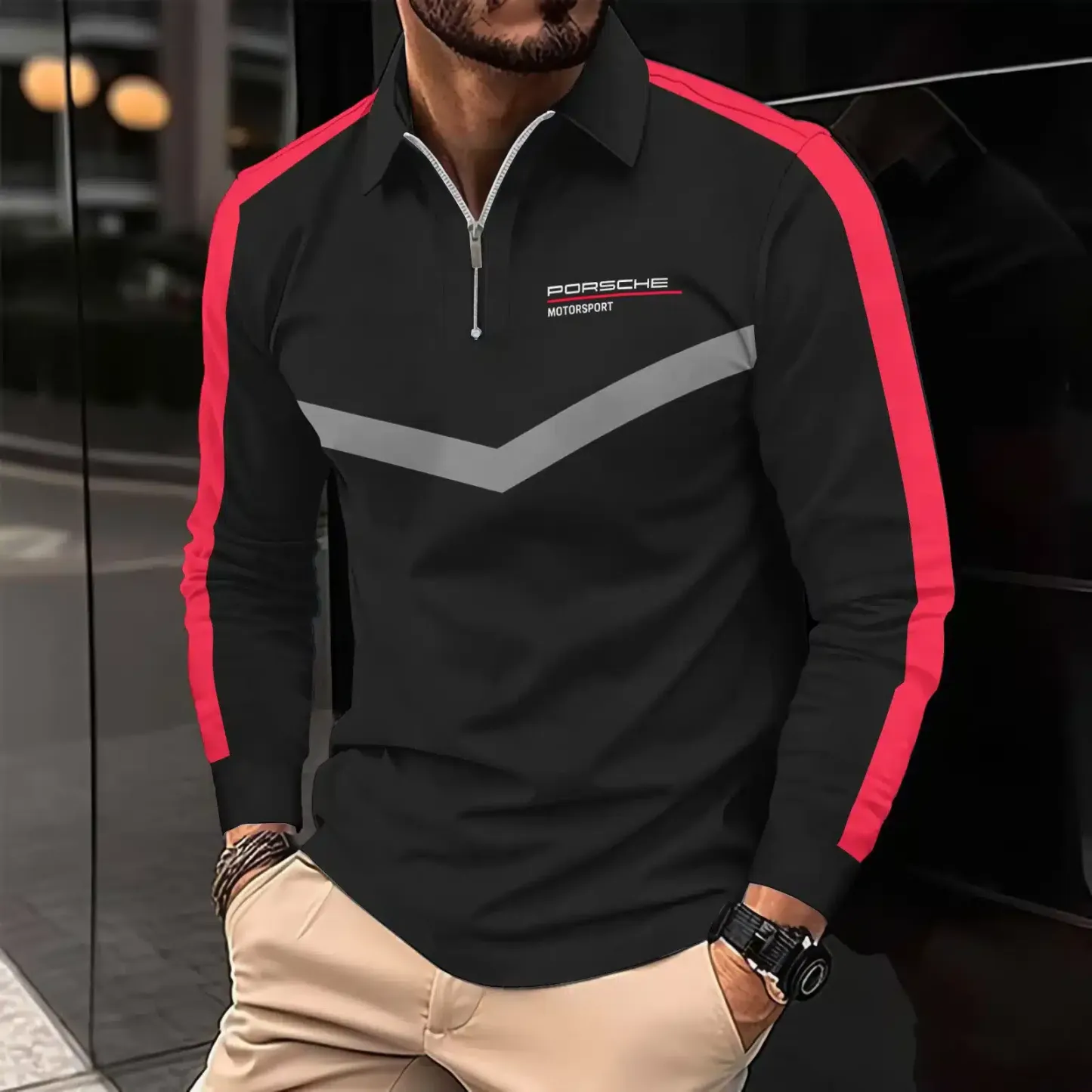 High Quality Men’s Long Sleeve Polo PORSCHE-YVWYB-PSR91401859