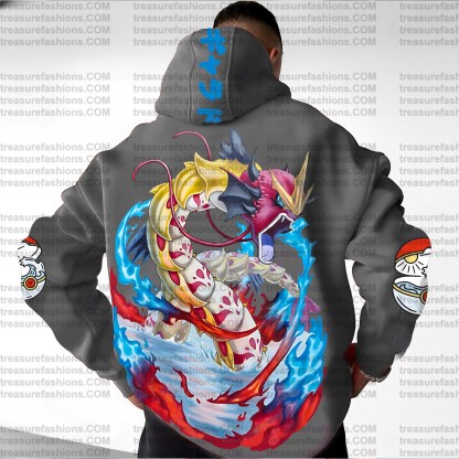 (Plus Velvet)Unisex Anime Graphic Streetwear Vintage Hoodie
